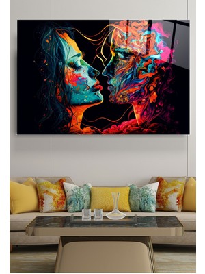 Marsilyan Colourful Cam Tablo, Dekoratif Cam Tablo