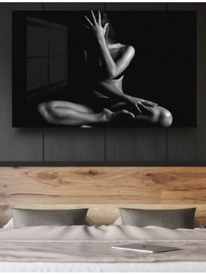 Marsilyan Nü Kadın Cam Tablo, Nü Tablo, Kadın Tablo,insan Siluetleri,duvar Dekor,büyük Tablo,cam Duvar Tablo