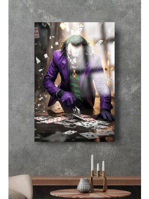 Marsilyan Joker Harika Kartlı Tasarım Kırılmaz Lüks Cam Tablo Ultra Canlı Renkler Ev, Iş Yeri, Ofis Hediyesi