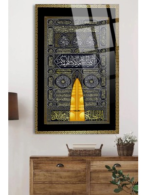 Marsilyan Kabe Kapısı Görseli Dini Islami Kırılmaz Lüks Cam Tablo Ev, Iş Yeri, Ofis Hediyesi