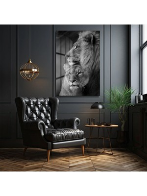 Marsilyan Sevgili Aslanlar Aslan Ailesi Kırılmaz Cam Tablo Ev Ofis Iş Yeri Hediryesi