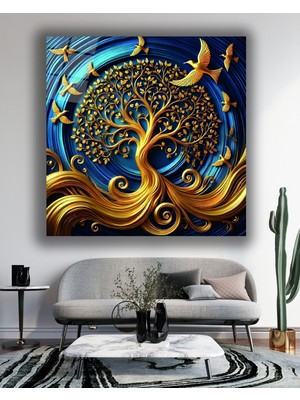 Marsilyan Hayat Ağacı Kare Cam Tablo