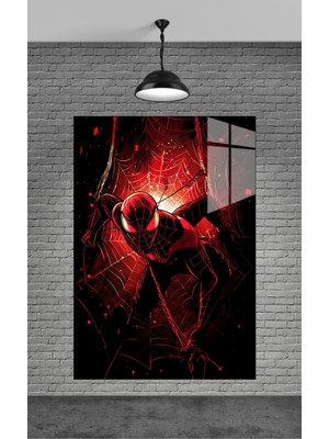 Marsilyan 3D Spıderman Cam Tablo