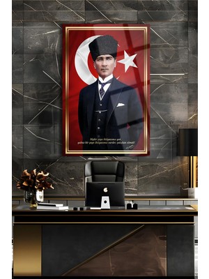 Marsilyan Atatürk Kırılmaz Lüks Cam Tablo Ofis Için Ofis Hediyesi Iş Yeri Hediyelik Tablo