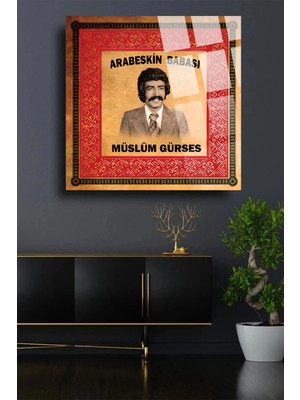 Marsilyan Müslüm Gürses Kırılmaz Lüks Cam Tablo 4mm Ev Iş Yeri Ofis Hediyesi Sanatçı Tablosu