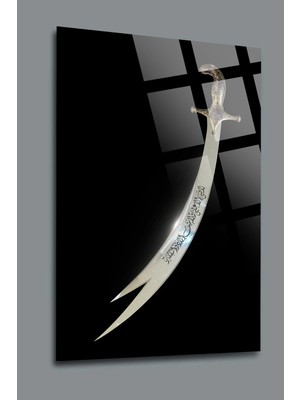 Marsilyan Hz Ali'nin Kılıcı Zülfikar 4mm Lüks Kırılmaz Temperli Yüksek Çözünürlüklü Cam Tablo