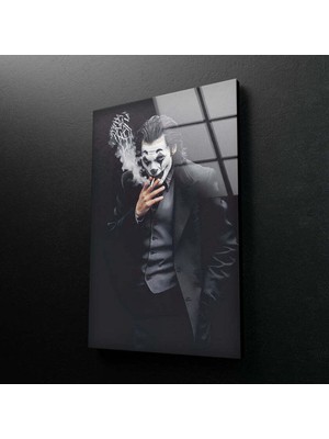 Marsilyan Joker Temperli Cam Duvar Tablosu