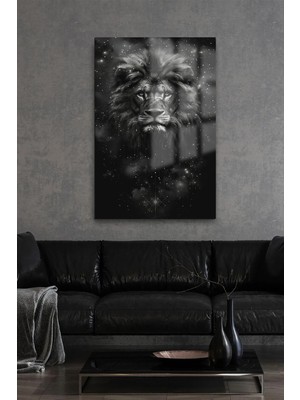 Marsilyan Aslan Burcu Tasarım Cam Tablo Ev Hediyesi Iş Yeri Hediyesi Kırılmaz Lüks Modern Tablo