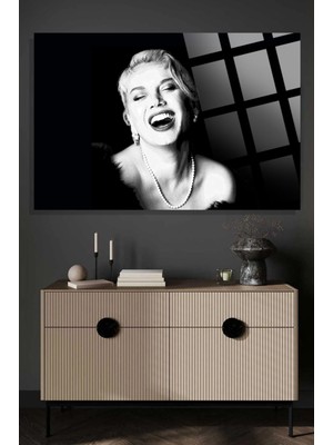 Marsilyan Sezen Aksu Siyah Beyaz Lüks 4mm Kırılmaz Temperli Yüksek Çözünürlüklü Cam Tablo