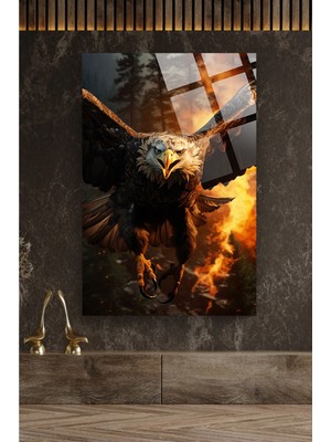 Marsilyan Kartal 4mm Lüks Kırılmaz Temperli Yüksek Çözünürlüklü Cam Tablo