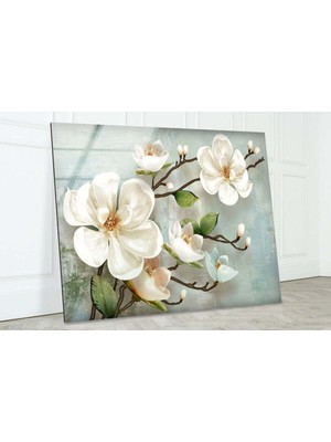 Marsilyan Çiçek Temperli Cam Duvar Tablosu