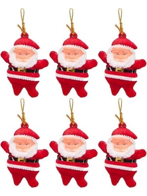 Empressco Çok Renkli Yılbaşı Süsü Seti, Noel Baba Figürleri, 6'lı, 6,5cm