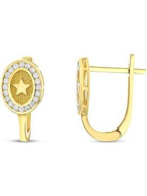 Assos Pırlanta Altın Yıldız Figürlü Küpe - 14K