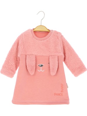 Crassi Kız Bebek Elbise Dance Bunny Nakışlı Kışlık Şardonlu