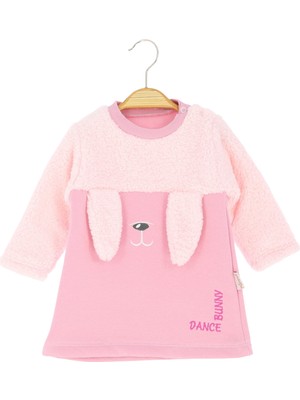 Crassi Kız Bebek Elbise Dance Bunny Nakışlı Kışlık Şardonlu