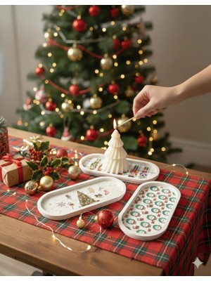 Sıcak Atölye Christmas Yeni Yıl Yılbaşı Serisi - Beton ve Soya Hediye Seti 4 Parça | Flow Collection