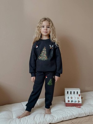 Miniko Kids Kız Çocuk Yılbaşı Temalı 3 Iplik Eşofman Takımı