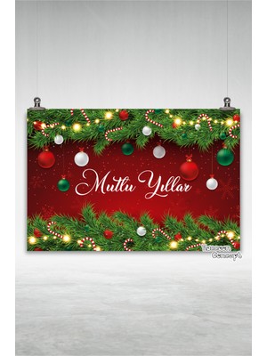 Empressco Yılbaşı Temalı Kırmızı Afiş, Dekoratif ve Şık Tasarım