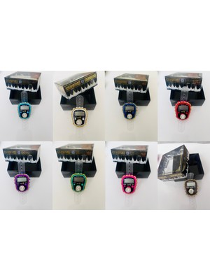 Makeops Hediyelik (Mevlid Çeyizlik Hac Umre) LED Işıklı Kutulu Taşlı Süslü Zikirmatik -10 Adet