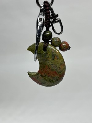 Gemsartdeco Unakit Doğaltaş Anahtarlık Charm Hilal