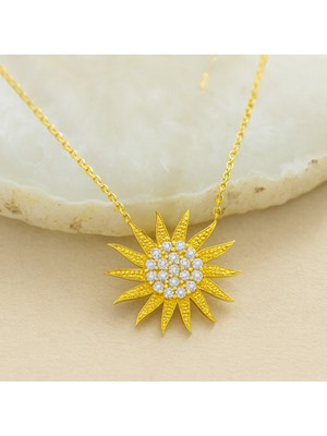 Oro Bravo 14 Ayar Altın Güneş Patlaması Kolye