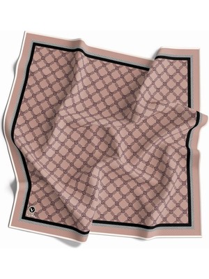 Violla Twill Minik Motifli Geometrik Desenli Pudra Renkli 90X90 Eşarp (Ipek Içermez) Dikim Şekli : El Dikişi