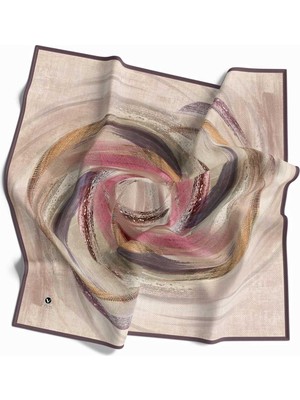 Violla Rayon Fırça Darbesi Desenli Mürdüm Renkli 90X90 Eşarp (Ipek Içermez) Dikim Şekli : El Dikişi