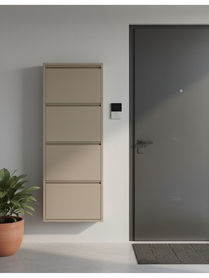 Meyora 4'lü Metal Ayakkabılık - Dark Cappuccino