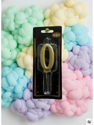 Mumay Candle Metalik Gold Rakam Mum 0