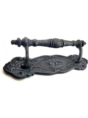 Mercansa Eco Lounge Antika Tarz Dekoratif Pirinç Çiçekli Yan Çekme Kapı Kolu - 240X62 Mm, Oksit