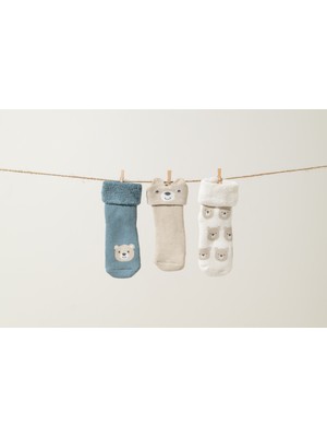 M'any Organics Teddy Unisex Yenidoğan 3'lü Çorap