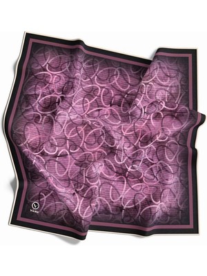 Violla Kristal Geometrik Desenli Lila Renkli 90X90 Eşarp (Ipek Içermez) Kenar Dikiş Şekli El Dikişli