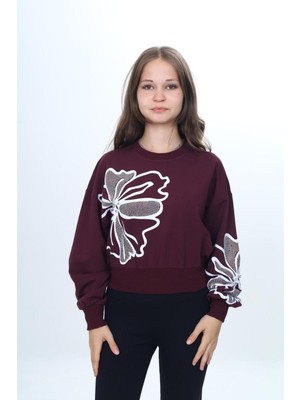 Asortix Kız Çocuk Oversize Kesim Iki Iplik Pamuklu Penye Likralı Kumaş Bel Lastikli SWEATSHIRT-SWT-0002
