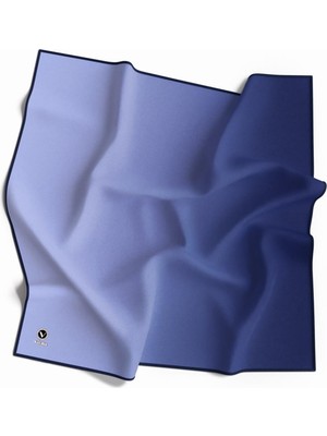 Violla Kristal Degrade Desenli Indigo Renkli 90X90 Eşarp (Ipek Içermez) Kenar Dikiş Şekli El Dikişli