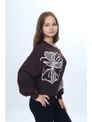 Asortix Kız Çocuk Oversize Kesim Iki Iplik Pamuklu Penye Likralı Kumaş Bel Lastikli SWEATSHIRT-SWT-0002