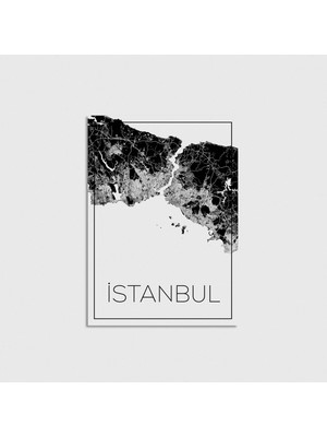 Istanbul Harita V2 Çerçevesiz Poster Duvar Dekorasyonu