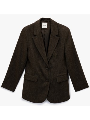 Koton x Şahika Ercümen - Uzun Kollu Koyun Yünü Karışımlı Blazer Ceket