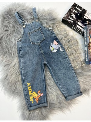 Mişsa Bebe Çocuk Kot Salopet Askılı Denim