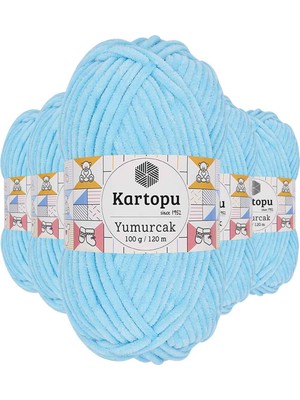 Marsilyan 5 Adet Yumurcak Kadife El Örgü Ipi Açık Turkuaz K516