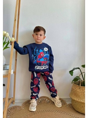 Narin Kids Örümcek Adam,bluey,avengers Detaylı 3 Iplik Kışlık Erkek Çocuk Eşofman Takımı