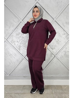 Pys Giyim Kadın Beden Taş Drtaylı Tesettür Takım