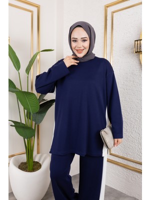 Sfg Life Moda Kadın Bisiklet Yaka Yanı Şeritli ve Pantolon Cepli Alt-Üst Ikili Takım