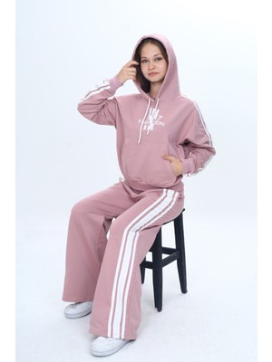 Asortix Kız Çocuk Oversize Eşofman Takımı – Kanguru Cepli, Kapüşonlu, %100 Pamuk 2 Iplik KUMAŞ-EŞT-0031-308