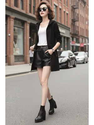 Günlük Kışlık Kaşe Kaşmir Şerit Detaylı Kadın Ceket