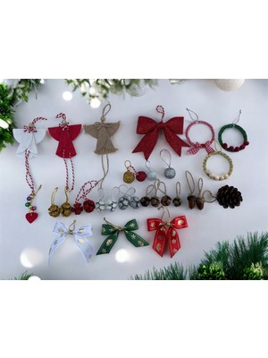 Empressco Kırmızı Yılbaşı Süsleri Seti, 30 Adet Renkli ve Şık Yılbaşı Ağacı Süsleri.