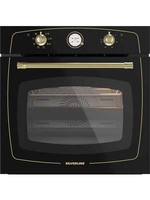 Silverline RS6507B01 60 cm Rustik Siyah Fırın