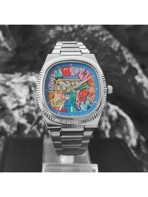 Carsikie Gece Parlayan Indeksli Pop-Art Çelik Kol Saati (Full Set)
