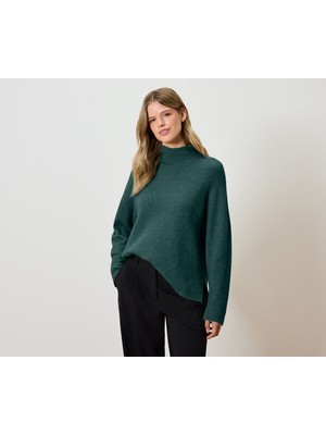 Tchibo Kadın Kazak, Dik Yaka, Petrol