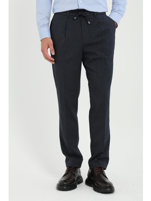 Dufy Lacivert Armür Slim Fit Erkek Pantolon