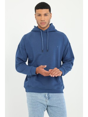 Dufy Açık Lacivert Regular Fit Erkek Sweatshirt